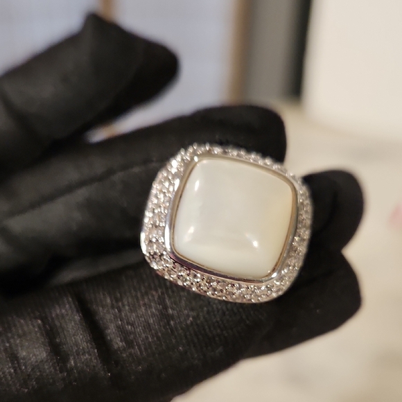 18KGP Sterling Silver | Mother Peal Ring Sz 7 - Picture 3 of 9